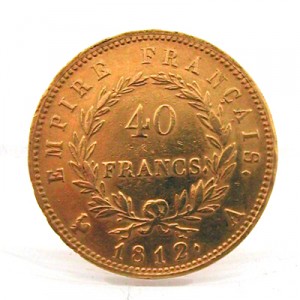 Napoléon or de 40 francs lauré revers